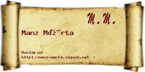 Manz Márta névjegykártya